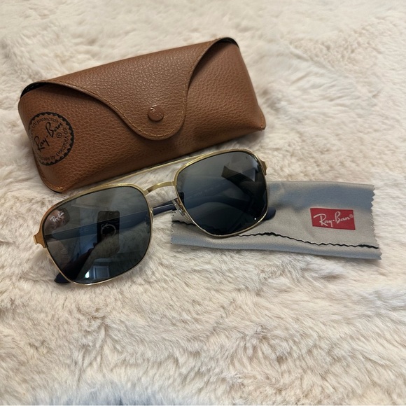 Ray-Ban Blue and Gold Sunglasses - Picture 1 of 7